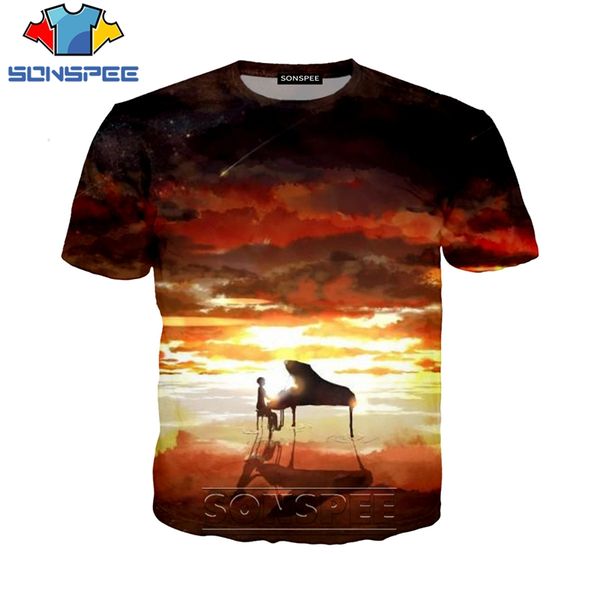 

anime your lie in april 3d print shirts humor harajuku graphic men clothing