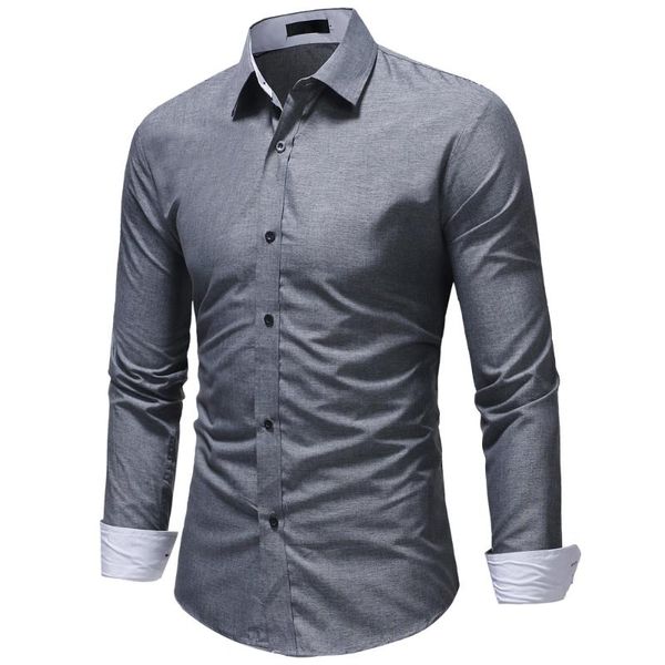 

men's casual shirts ffxzsj brand shirt fashion camisa masculina long sleeve men korean slim design formal male dress, White;black
