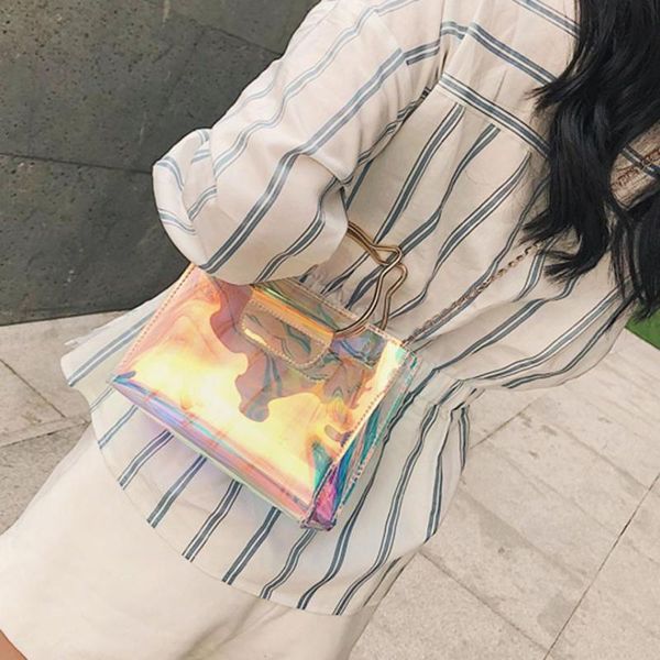 

2020 messenger bags women laser mini chain shoulder bag cat handbag lnclined shoulder flap bag mochilas mujer sac sc