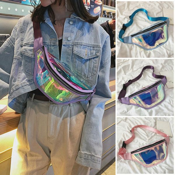 

the new trendy women bags 2020 fashion laser chest korean casual wild sports messenger waist mobile phone bag