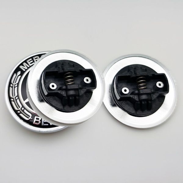 

2pcs car badges bonnet hood emblem 57mm blue black color front logo for mercedez