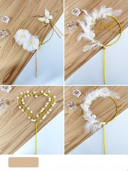 

0kmsd decoration alloy pearl pearl cake cake love happy plug-in girl wreath plug-in layout scene party 13i7k