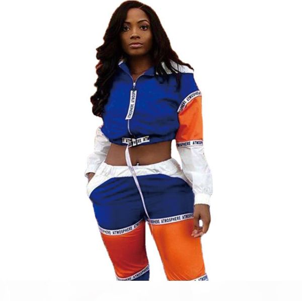 

2 two piece set long sleeve pants women patchwork tracksuit casual outfit sports suit women tracksuits, Gray