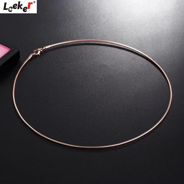 

leeker просто воротник choker цепи женщины заявление ожерелье розового золота цвета серебра ювелирных изделий вспомогательного оборудования, Golden;silver