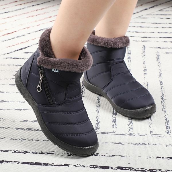 

winter shoes women snow boots waterproof plush fur ankle woman for boot black red femmes bottes esbotas invierno botas de mujer q1104