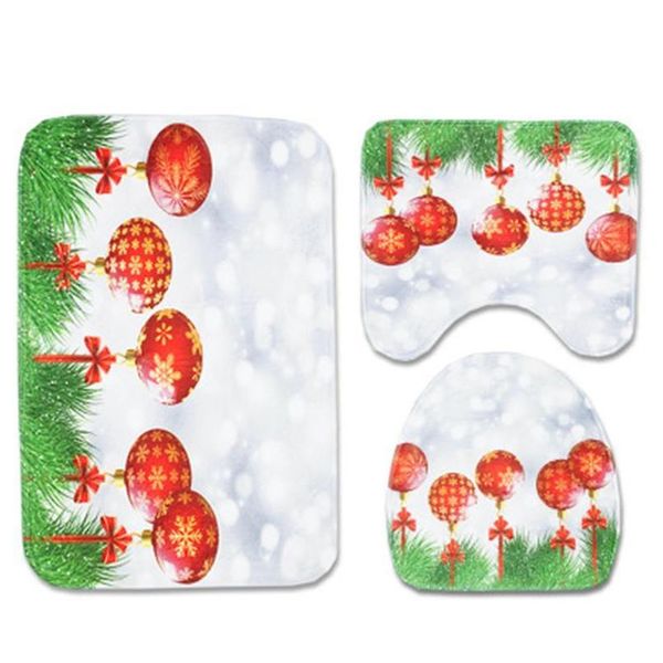 

santa claus toilet seat mat rug christmas decoration cartoon pattern pad 3 pcs/set water absorption and skid qylloq tore2010