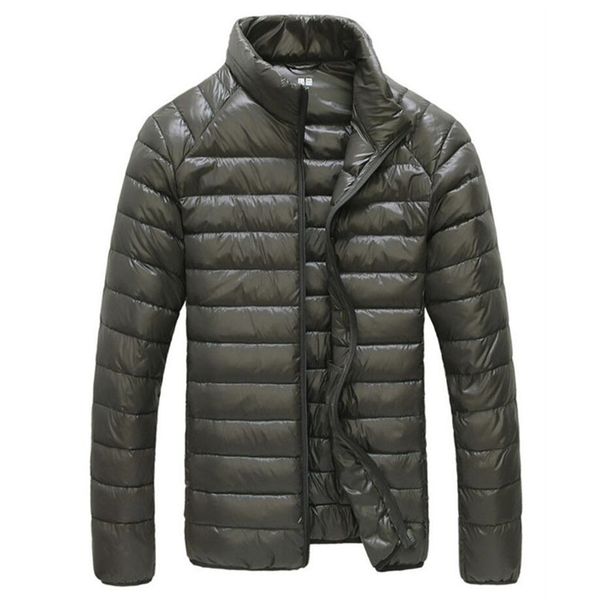 

autumn casual jacket men ultra light winter warm parkas coat waterproof lightweight white duck downs outwear 6xl kg-1465, Black;brown