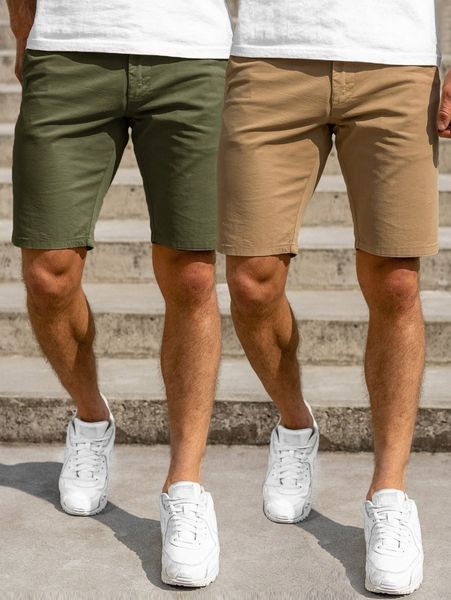 

men 2pcs slant pockets shorts o2nw#, Black