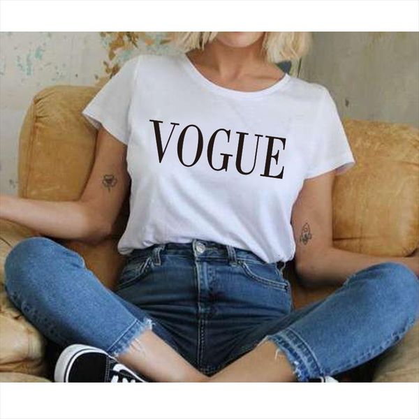 

fashion vogue letter printed t shirts women tee t shirt women for female tumblr black white kawaii short sleeve