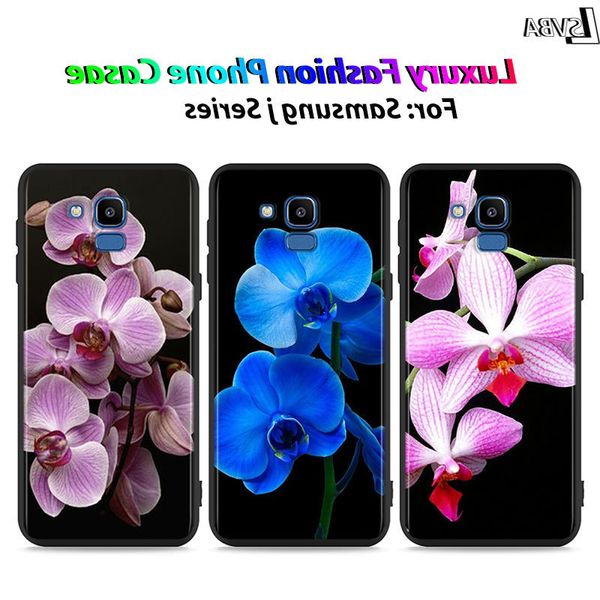 

black shell orchid flowers for samsung galaxy j7duo j2 core j6 j4 plus j8 j3 j7 j5 prime phone case