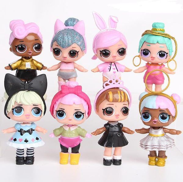 

9cm lol dolls with feeding bottle american pvc kawaii children toys anime action figures realistic reborn dolls for girls 8pcs/lot kids toys