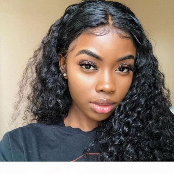 

150% density front lace wigs long hair kinky cury waves human virgin hair brazilian peruvian indian hair, Black;brown