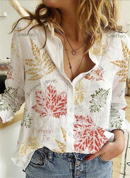 

elegant printed women's shirt long sleeve all-match shirt women's fashion large size temperament, White