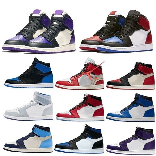 

новая баскетбольная обувь jumpman 1 1s og high tokyo bio hack радужные светоотражающие белый royal чикаго toe obsidian unc баскетбольные кро, Black