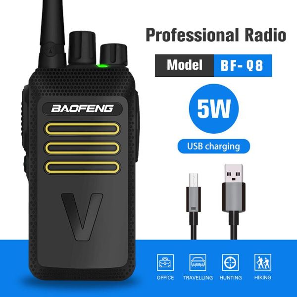 

walkie talkie 2021 baofeng bf-q8 mini uhf band 400-480mhz amateur radio 5w portable ham two way station usb bf-888s bf888s