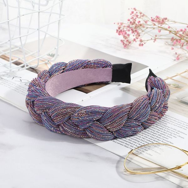 

gold wire braid hairband women fabric knotted headband vintage twist turban accessories fixed wide hair band boho headwear