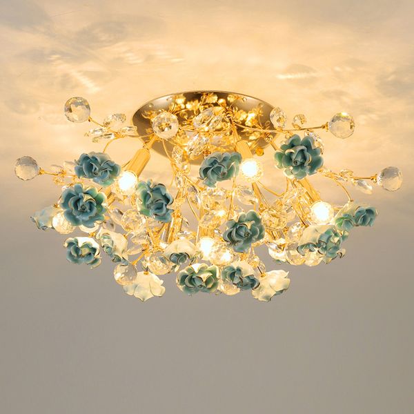 

modern led ceiling chandelier lights crystal ceramic lamp creative living room decoration lamps nordic bedroom dining european