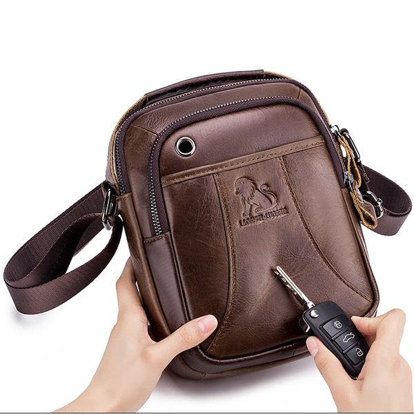 

genuine leather brand bag shoulder vintage male casual totes handbag cowhide crossbody business messenger c1026