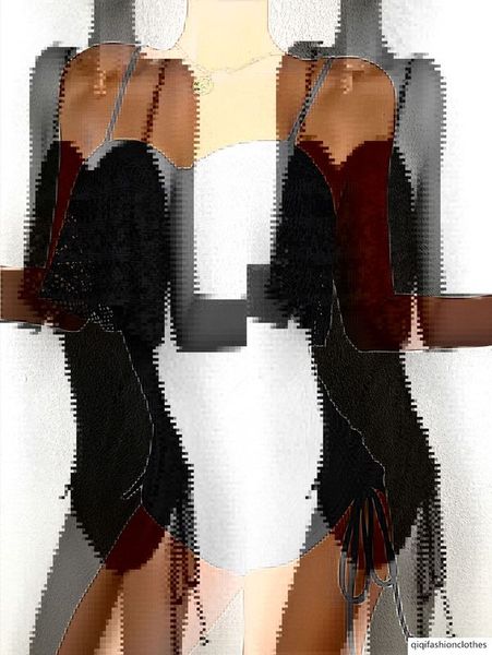 

2021 new style with lace flounce to cover belly and show thin triangle bra one-piece swimsuit for women, White;black