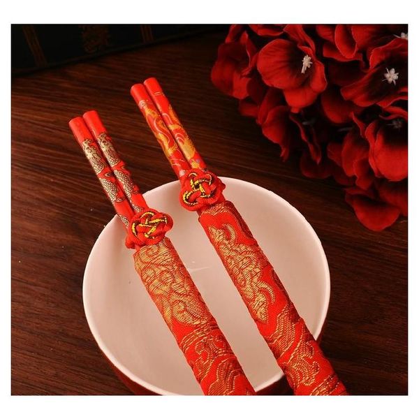

new wood chinese chopsticks,printing both the double happiness and dragon,weddin wmtavk homes2011