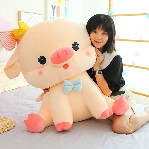 

1pc 40/50/60cm cartoon cute pink pig plush toy stuffed cotton kawaii crown piggy pillow sofa cushion dolls girls kids birthday gifts