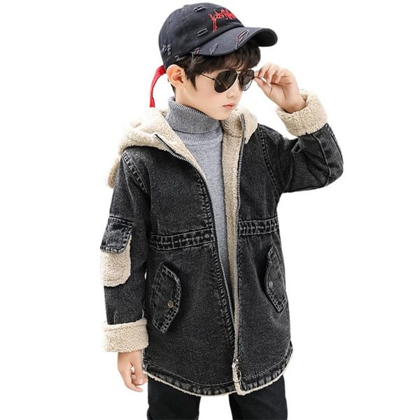 

boys winter coat patchwork coat for boys casual style children's long jackets with hooded teenage kids boy clothes, Blue;gray