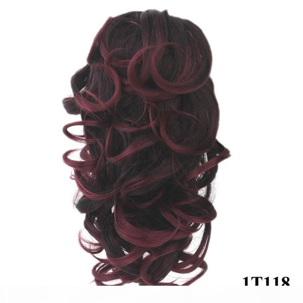 

16inch body wave ponytail hair extensions synthetic high temperature fiber drawstring hair ponytail for women, Black