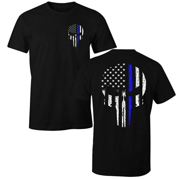 

tees thin blue line leo police usa skull flag tshirt brand short sleeve cool designs selling cool hooded sweatshirt hoodie men t shirt