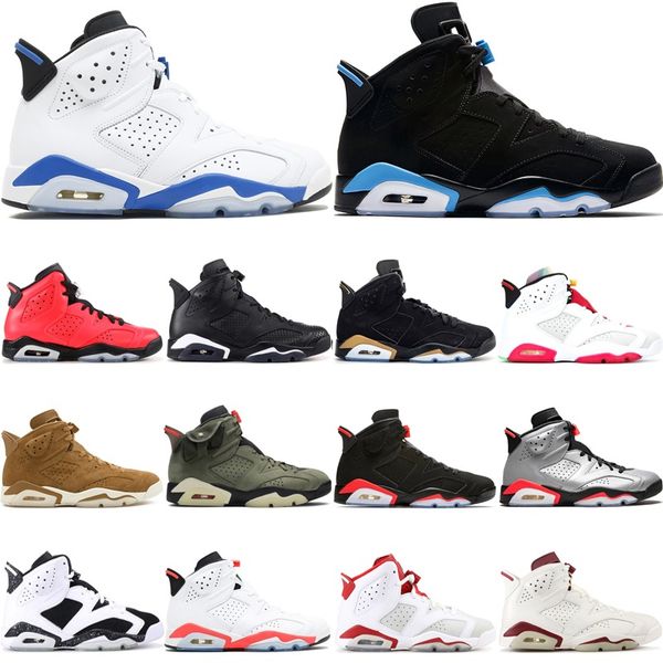 

sale mens shoes 6 6s sneakers basketball classic sport blue unc black cat black infrared oreo golden harvest sport trainers size 40-47