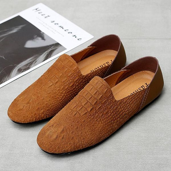 

spring flats casual mens shoes fashion leather male loafers italian driving shoes men comfortable slip on loafers male hc-741, Black