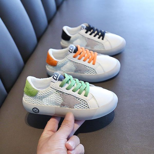 

autumn fashion sneakers boys girls shoes baby/toddler/little kid leather mesh trainers children school sport shoes running, Black