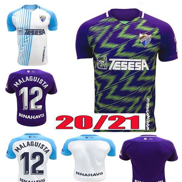 

l20 21 malaga soccer jerseys 2020 2021 k. bare juanpi adrian cf football shirt bar juankar camiseta de fÃºtbol juande hombres uniforms, Black;yellow