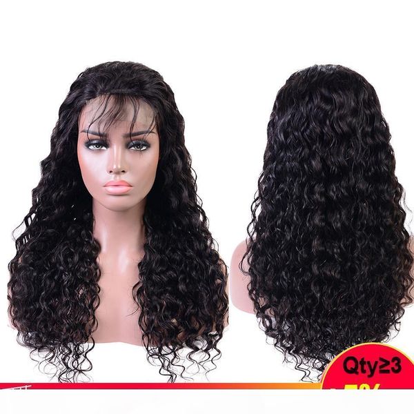 

u part wig brazilian water wave lace front human hair wigs 4*4 pre plucked 150% remy perruque cheveux humain bresiliens, Black;brown