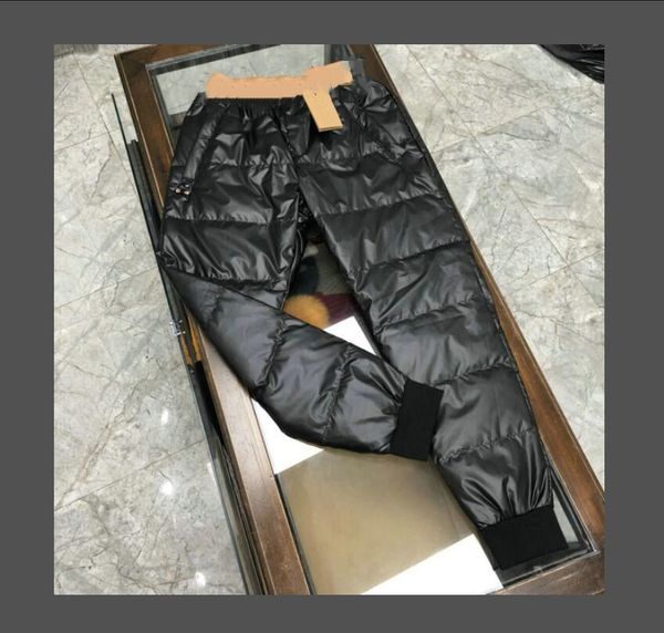

mens warm pants for winter male waterproof thick duck down pants men cold-proof trousers men jogger plus size m-3xl, Black