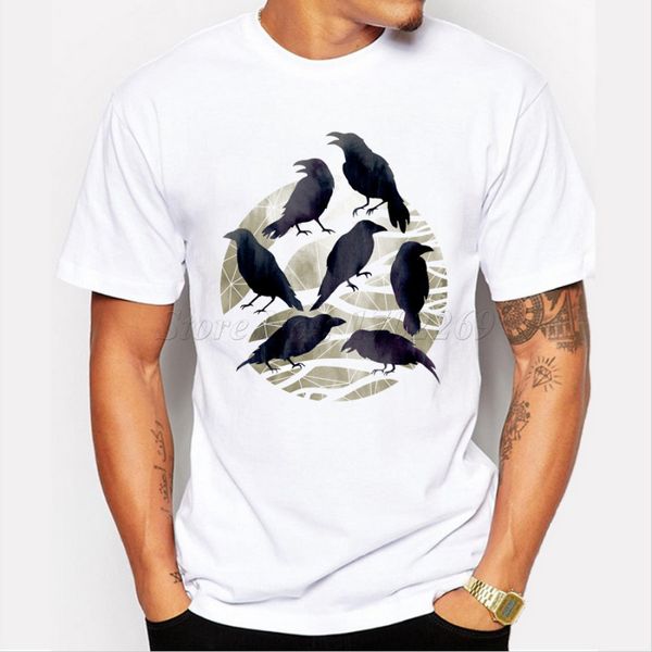 

new arrivals creative design bird printed animal male short sleeve casual fashion hipster halloween tee cloth sweatshirt hoodie t shirt