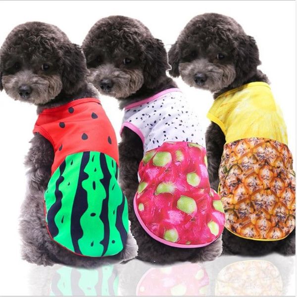 

spring summer pet dog vest t-shirt cute watermelon crab printed dog shirt pet clothes for dogs cats puppy sleeveless clothes