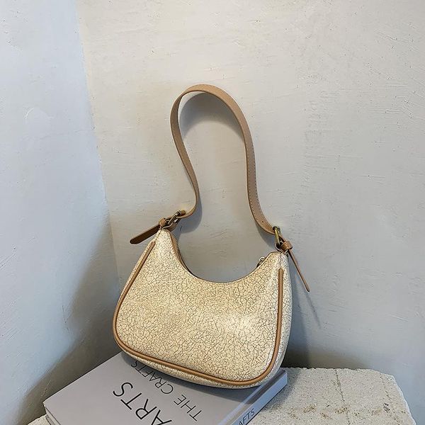

french autumn 2020 new armpit bag solid color one shoulder bag vintage women pu phone packet fashion baguette b605