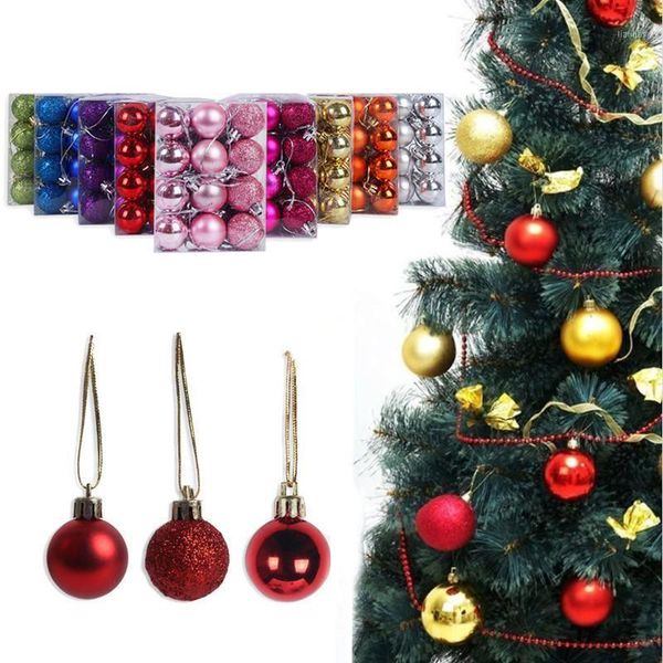 

24pcs christmas tree ball-shape ornaments christmas facade diy party ball baubles window tree hanging xmas decoration natal home1