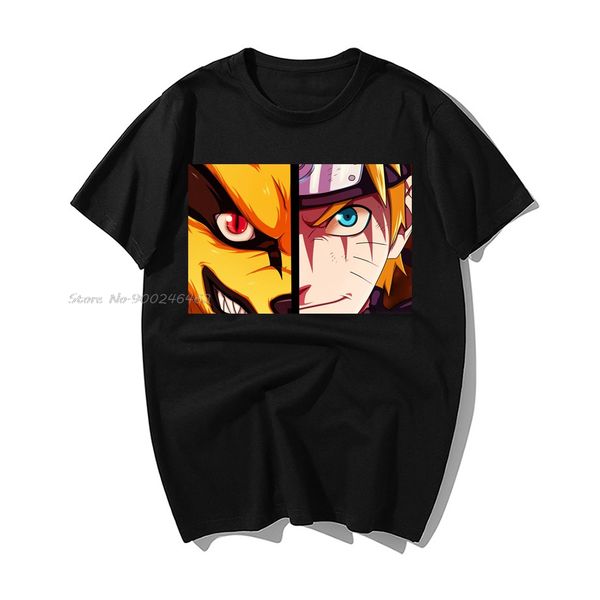 

funny japanese anime naruto kurama face print tshirt summer short sleeve sport hooded sweatshirt hoodie men t shirt