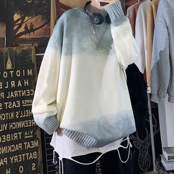 

autumn winter sweater men's loose coat casual pullover sweater1, White;black