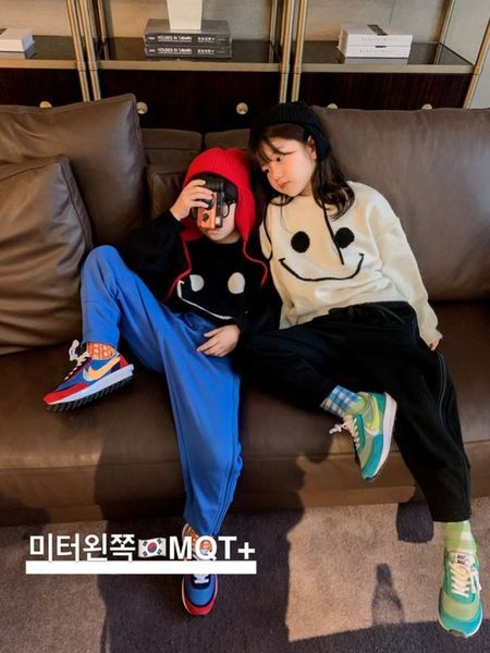 

wear paula men's south korean children's and women's smiling face sweater t-shirt autumn 2020 new cuhk pullover, Blue