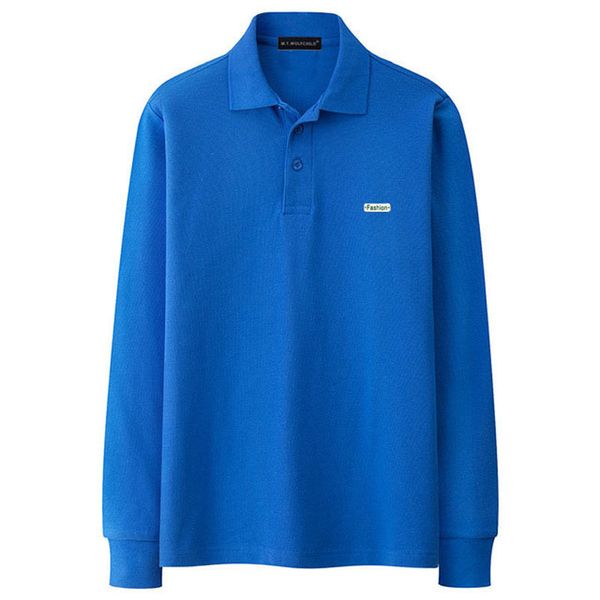 

2019 new fashion brand man long sleeve slim fit boys lapel polos casual solid men's clothing, White;black