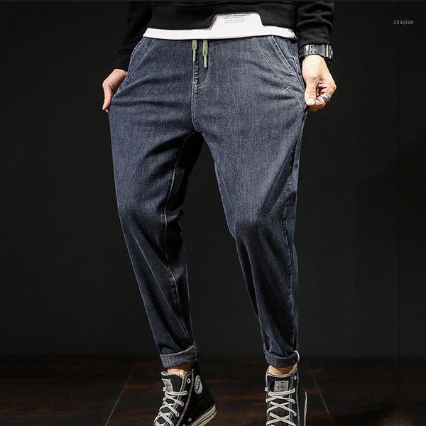 

men's jeans plus size men autumn and winter loose stretch harem pants fatty increase denim trousers student jeans1, Blue
