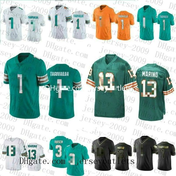 

2020 new mens miami dolphin 1 tua tagovailoa 13 dan marino 3 josh rosen 80 danny amendola football jerseys 066, Black;red