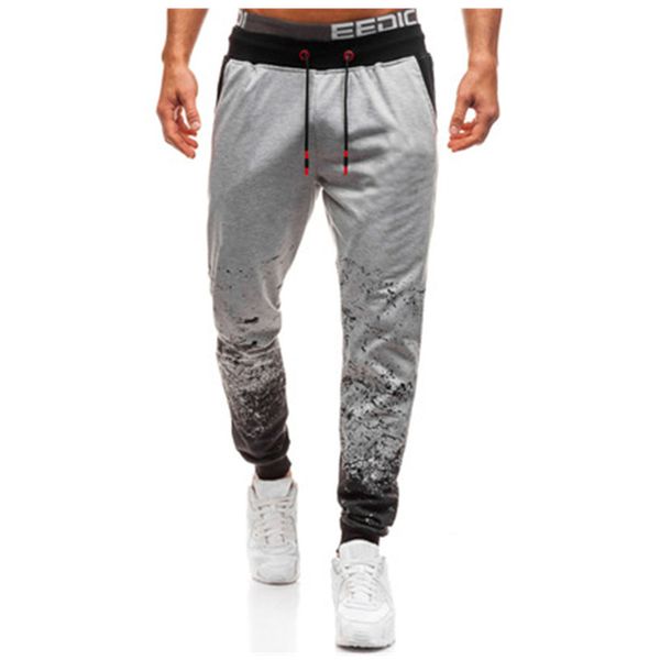 

mens gradient colors pants clothing fashion trend close up drawstring sports pencil pants spring male new low waist casual loose trousers, Black