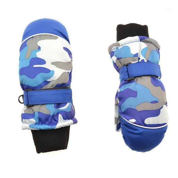 

ski gloves cute camouflage print winter e-proofing kids for skating1