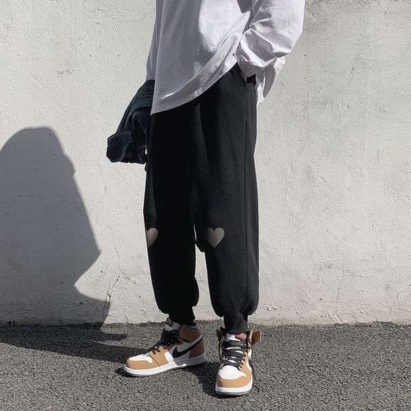 

new fashion brand handsome spring and autumn student print two color men's casual pants m0462-p40, Black