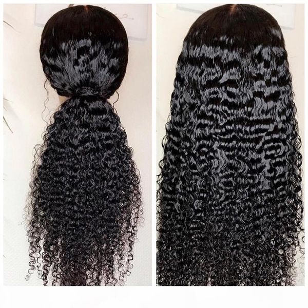 

long kinky curly human hair wigs with baby hair 100% human silk base full lace wigs for black women kinkys curly 360 wigs, Black;brown