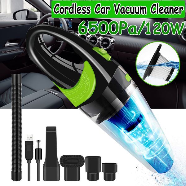 

6500pa strong power car vacuum cleaner dc 12v 120w cordless wet and dry dual use auto portable vacuums cleaner for home office