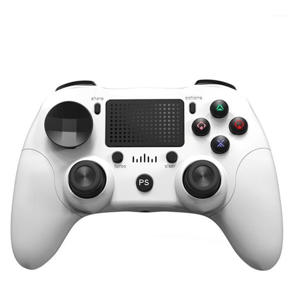 

bluetooth wireless game controller build-in six axis dual vibration with press panel gamepad for /android/pc(white)1